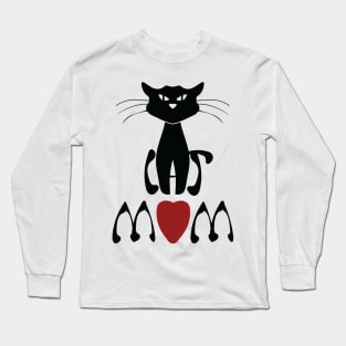 Art Nouveau Cat Mom Long Sleeve T-Shirt